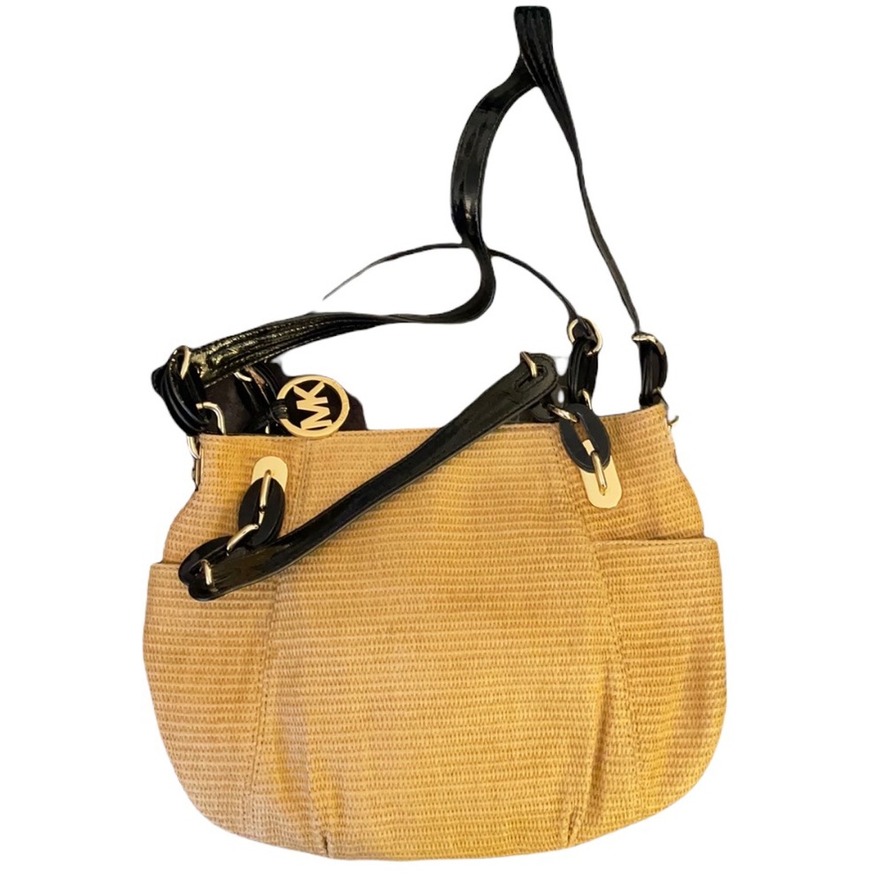 Michael Kors straw shoulder bag